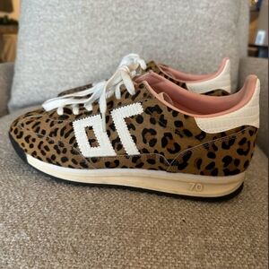 Leopard Print Women's Sneakers with White Accents